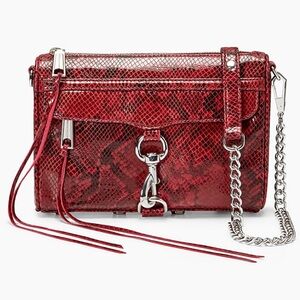 Rebecca Minkoff Red Snake Print Crossbody Bag